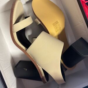 French Connection Cream Block Heel Sandals